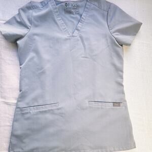 Figs Women Scrub Top Blue